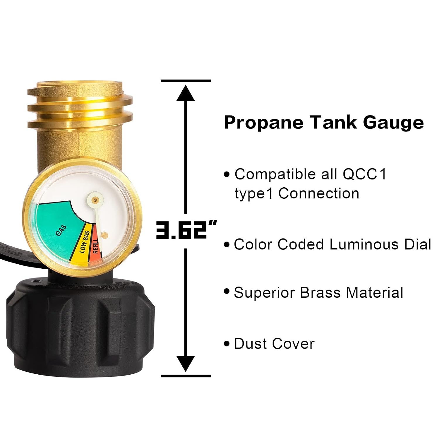 Propane Tank Gauge Level Indicator Leak Detector for 5-40 lb Tanks 2 Pack