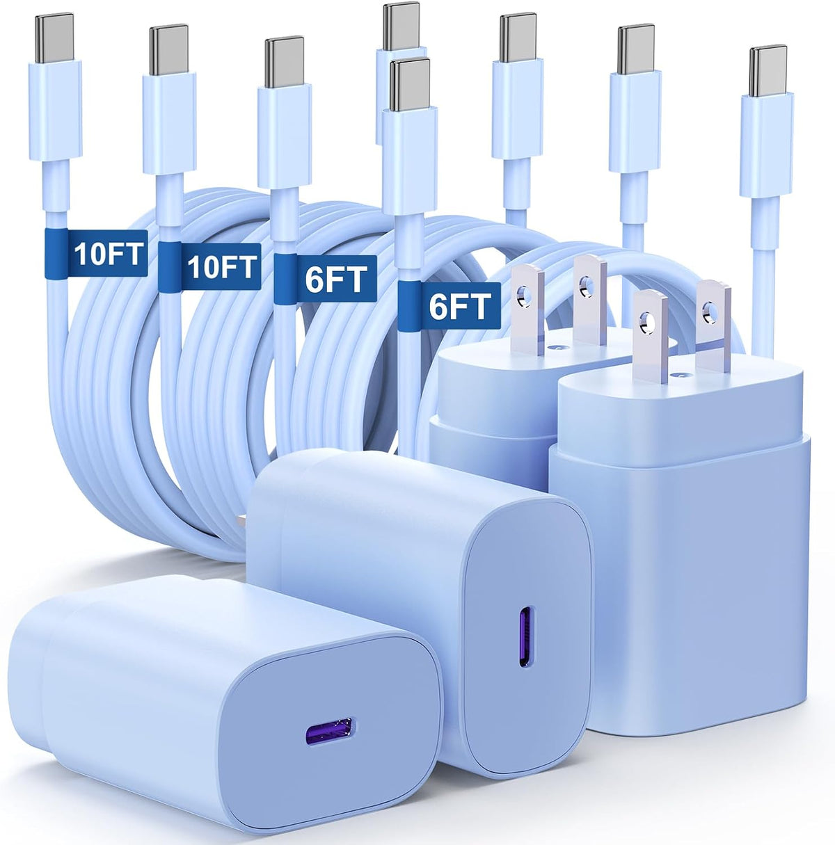Type C Charger Fast Charging,4Pack 25W Super USB C Fast Charger Block