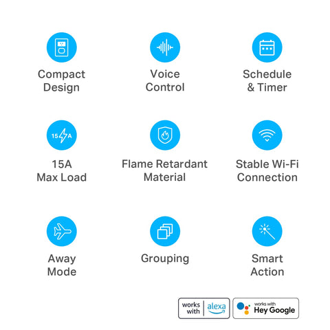 Kasa Smart Plug Ultra Mini 15A, EP10P2, Smart Home Wi-Fi Outlet