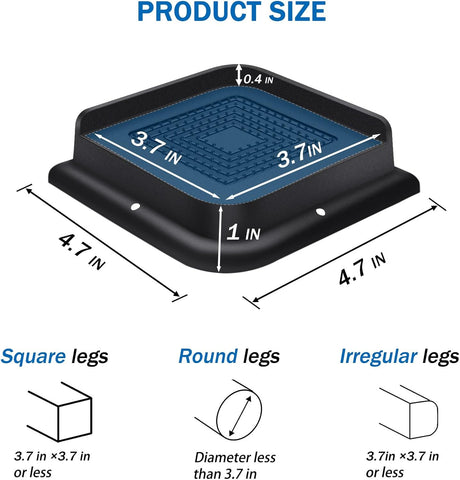 ANNKUT Bed Risers 1 Inch Heavy Duty, Furniture Risers for Bed Desk Table Sofa Couch,Oversized Bed Lifts Risers,Support up to 5000 Lbs(4 Pack Black)