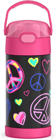 THERMOS FUNTAINER Water Bottle with Straw, 12oz, Peace