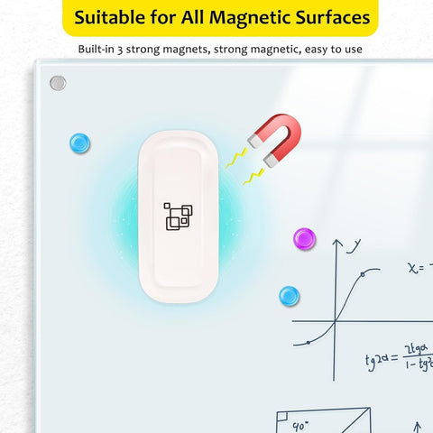 maxtek Magnetic Dry Erase Eraser, Pure White, 2 Pack