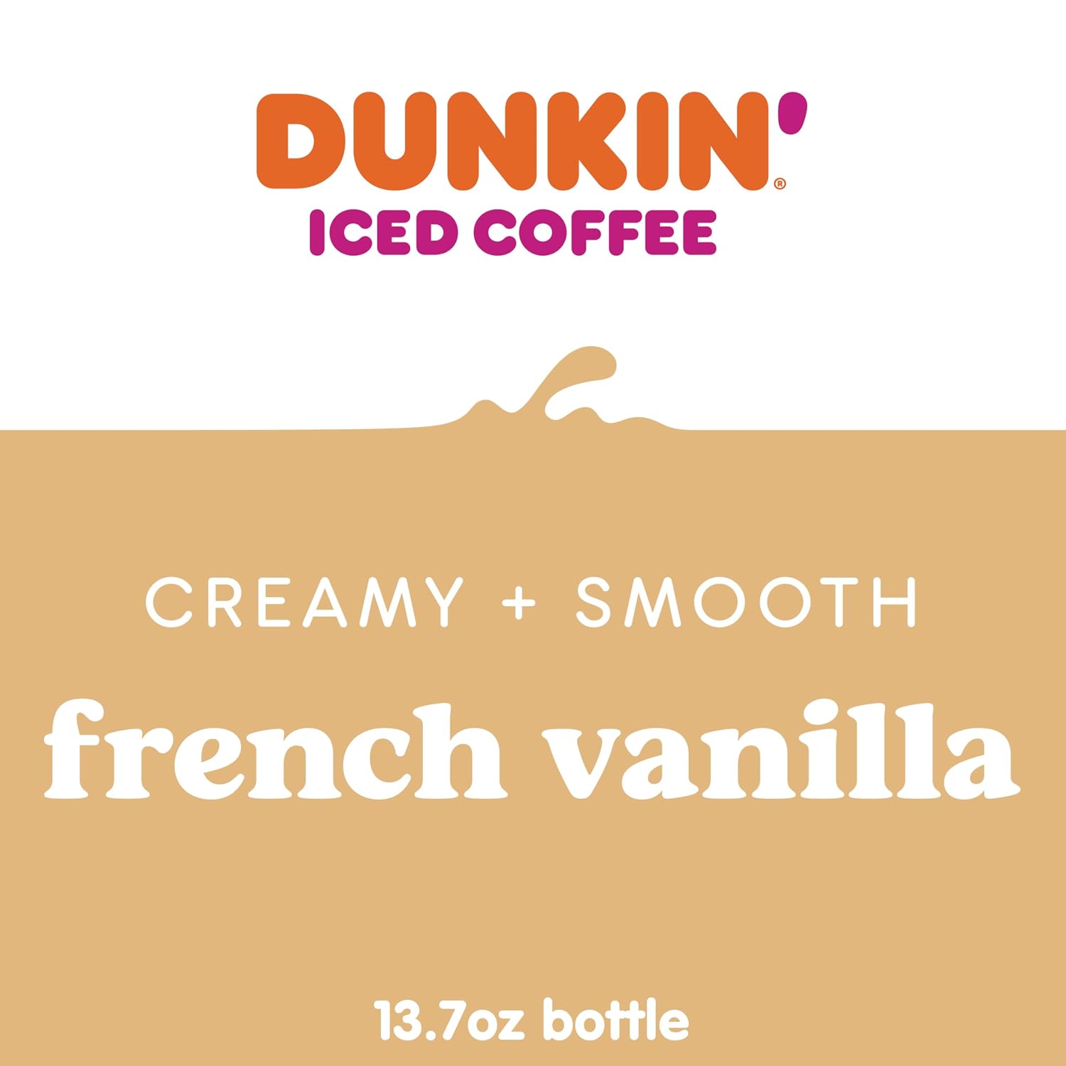 Dunkin' French Vanilla Iced Coffee Bottles, 13.7 fl oz, 12 Pack