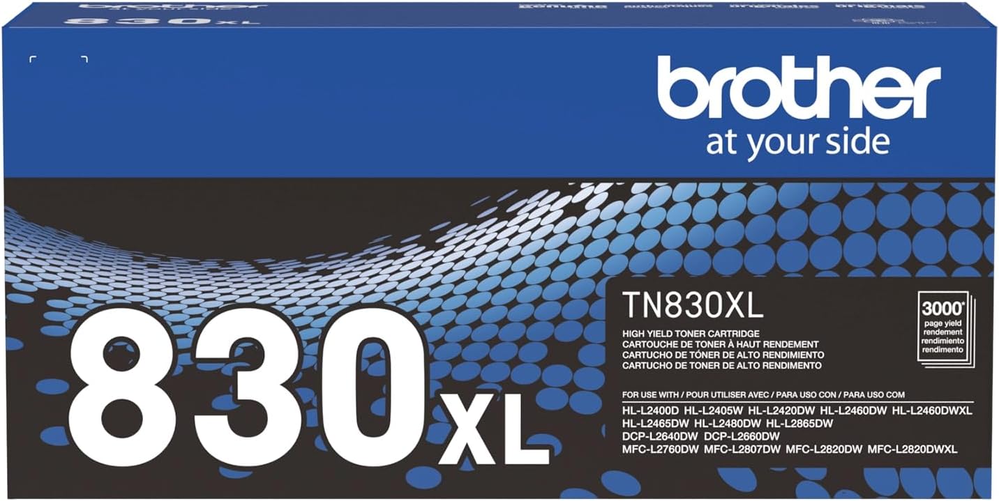 Brother TN830XL Toner Cartridge, Genuine Black High Yield