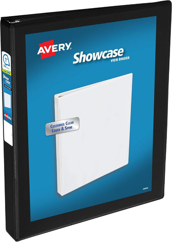 Avery® Showcase Standard View Binder, 1" Slant Rings, 1 Black Binder