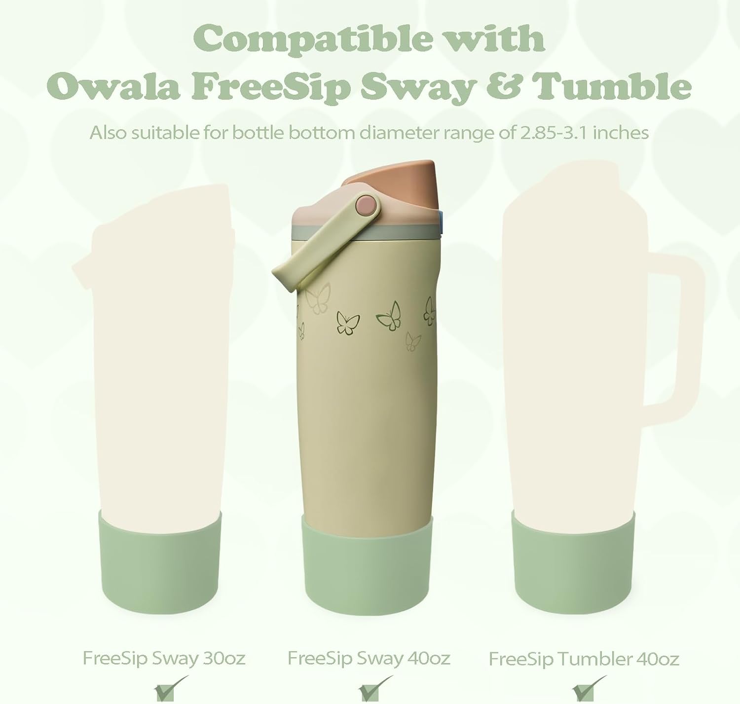 2PCS Silicone Boots for Owala 30oz & 40oz FreeSip Sway Bottles & Tumblers – Non-Slip, Scratch-Resistant, Stability Enhancer for Owala Accessories (GroGu)