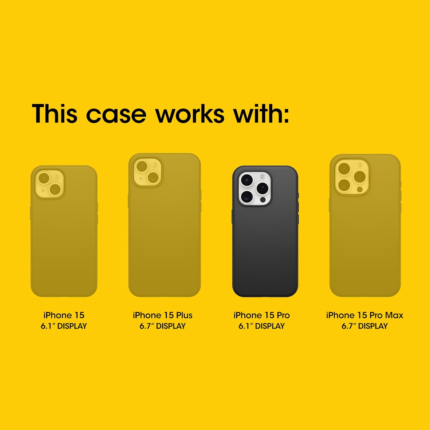 OtterBox iPhone 15 Pro (Only) Commuter Series Case - Run Wildflower (Pink), Slim & Tough, Pocket-Friendly, with Port Protection