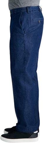 Haggar Men's Work To Weekend No Iron Denim Flat Front & Pleat Pant - Regular and Big & Tall Sizes