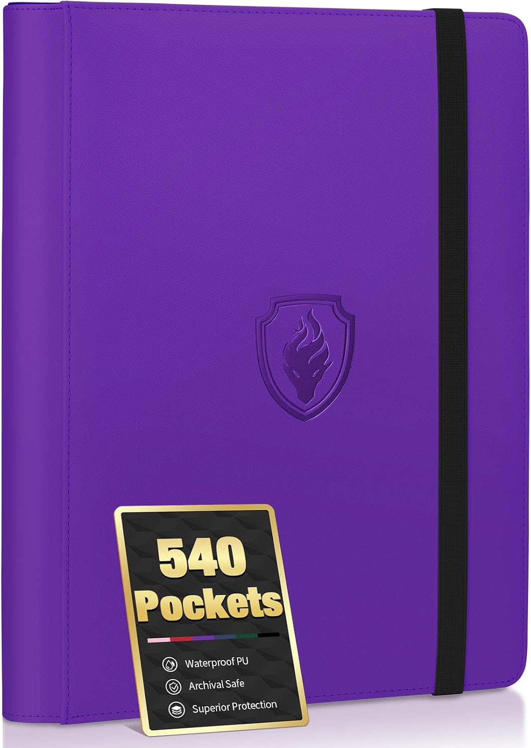 Premium 9 Pocket Card Binder for 540 Cards, Fabmaker PU Trading Card Binder