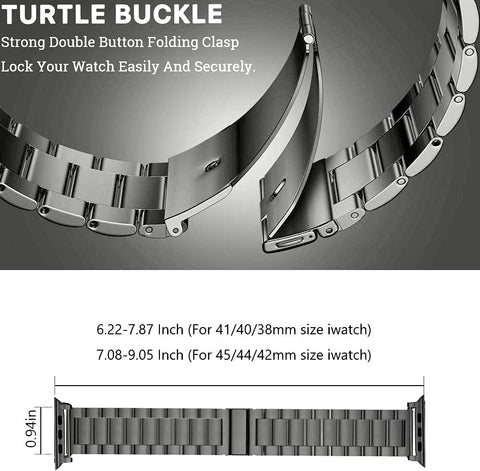 EPULY Compatible with Apple Watch Band 42mm 44mm 45mm 38mm 40mm 41mm Business Stainless Steel Metal Wristband for iWatch SE Series 8 7 6 5 4 3 2 1 for Men Women (Space Grey, 42mm/44mm/45mm)