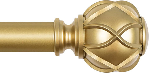 KAMANINA Gold Curtain Rod 72 to 144 Inch, Adjustable Single Drapery Rods