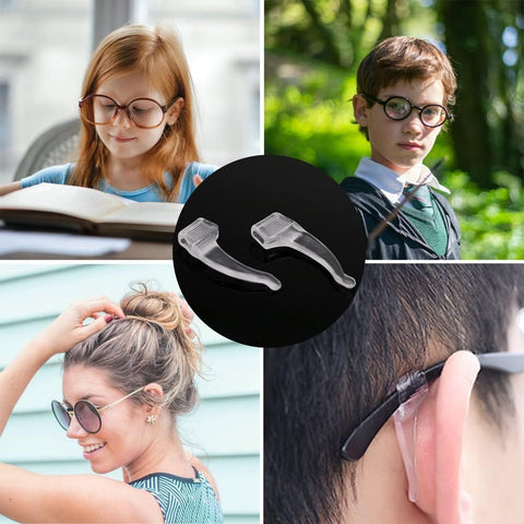 20 Pairs Glasses Anti-slip Silicone Ear Clip - Soft Comfortable Anti-slip Holder, Eye Glasses Ear Grippers Silicone Ear Hook, Eye Glass Temple Tips Sleeve Retainer for Reading Glasses (clear white)
