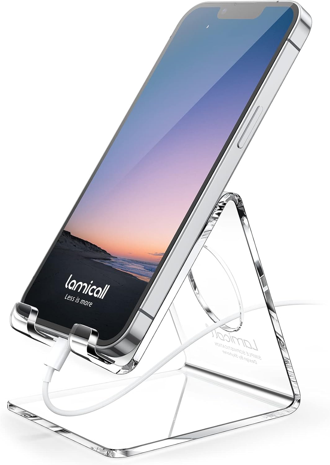 Lamicall Clear Acrylic Cell Phone Stand, Office Desk Decor Accessories