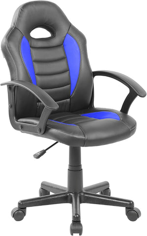 Techni Mobili Kids Gaming Chair, Racing Style Desk Chair, Adjustable, Blue