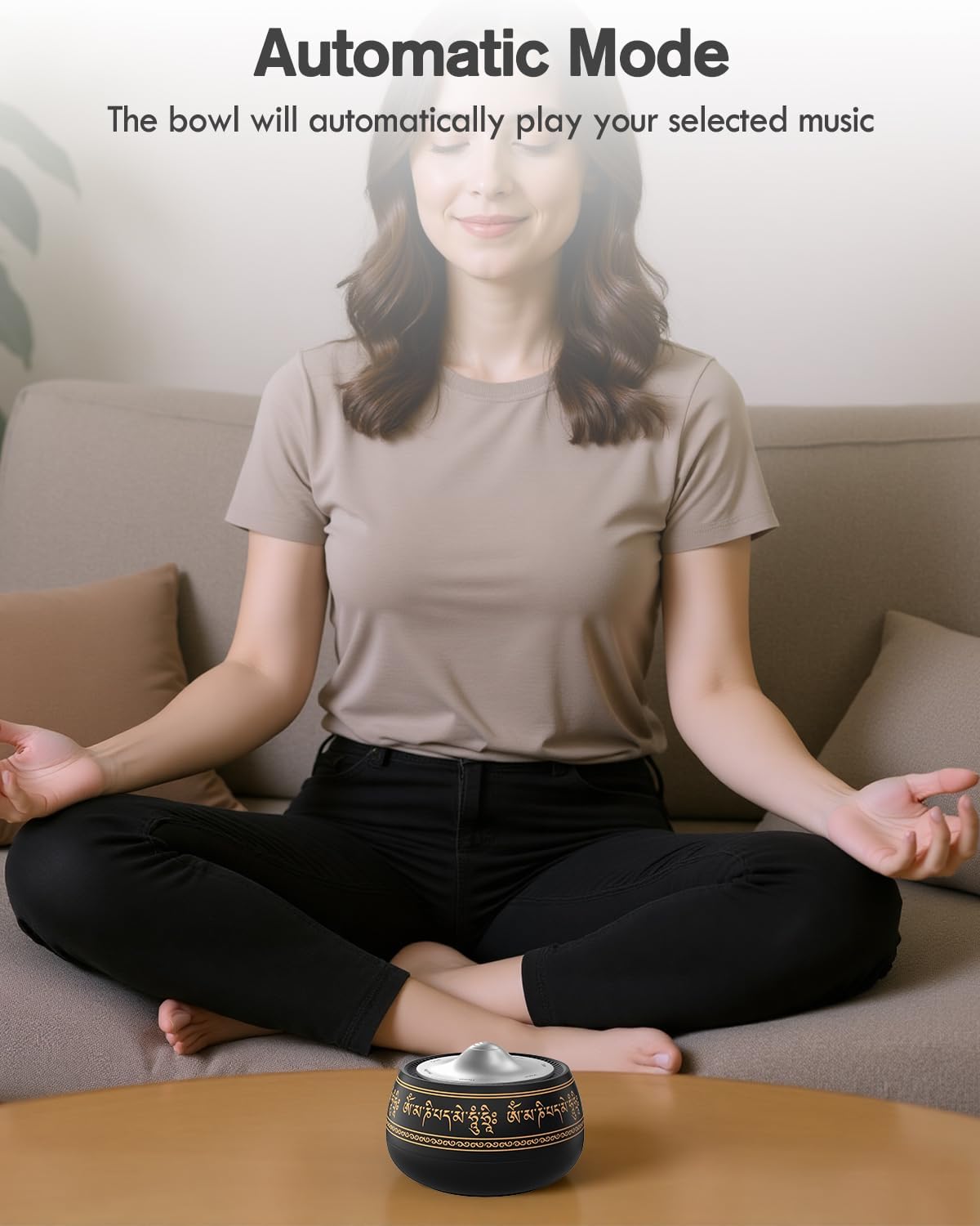 NDLT Portable Electronic Tibetan Singing Bowl, 8 Chakra Modes with 8 Chakra Cycle Play Mode, Auto/Manual Mode, Vibration & Built-in Timer, USB-C Rechargeable Meditation Device
