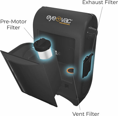 EYE-VAC Pro and Pet Vacuum Filter Replacement Bundle, Black