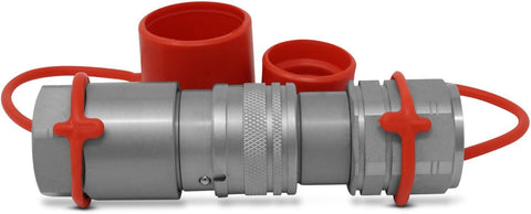 Summit Hydraulics 1/2" Skid Steer Flat Face Hydraulic Quick Connect Couplers/Couplings Set w/Dust Caps, 2 Sets