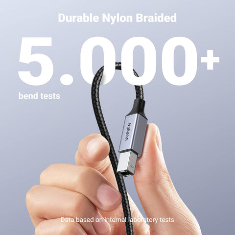 UGREEN USB-B to USB-C Cable 6.6FT, Nylon Braided for Printer & MIDI