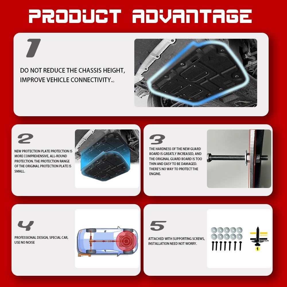 Engine Guards Mud Flaps for Ford Fusion 2013 2014 2015 2016 2017 2018 2019 2020 Front Engine Splash Shield Guards Suitable for Fusion Under Engine Cover Directly Replace Original One Black