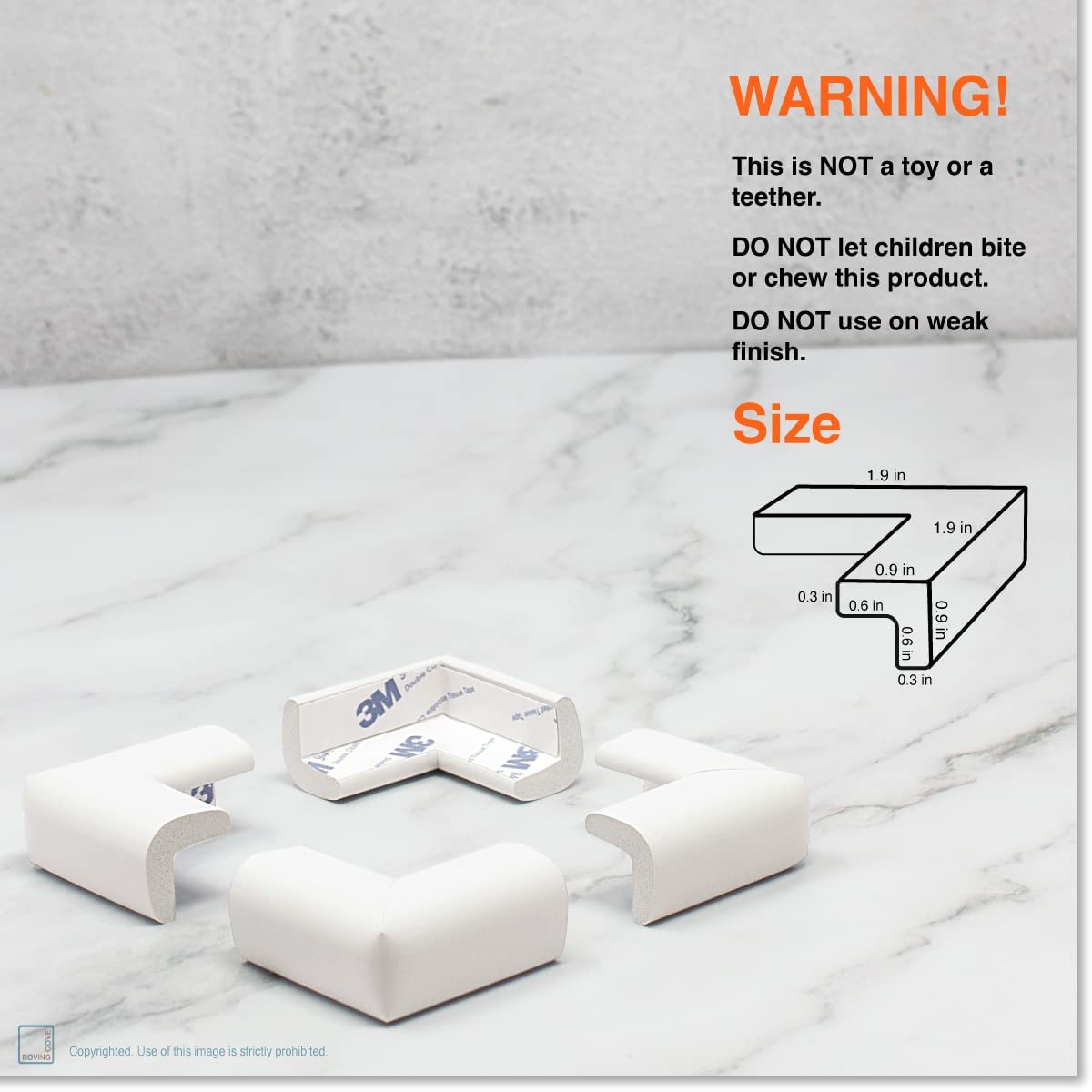 Roving Cove Baby Proof Corner Edge Protector, Small 15ft Edge 4 Corners