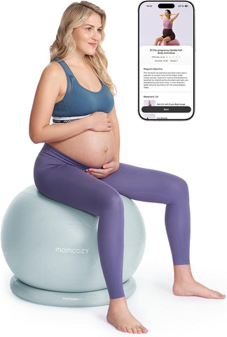 Momcozy BirthEase Pregnancy Ball Set, Birthing Ball Chair with App Courses