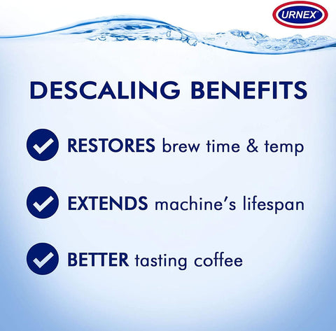 Descaling Powder Solution - 4 Uses - Activated Scale Remover for use with Keurig 1.0/2.0, Home Coffee and Espresso Machines, Kettles, Garment Steamers