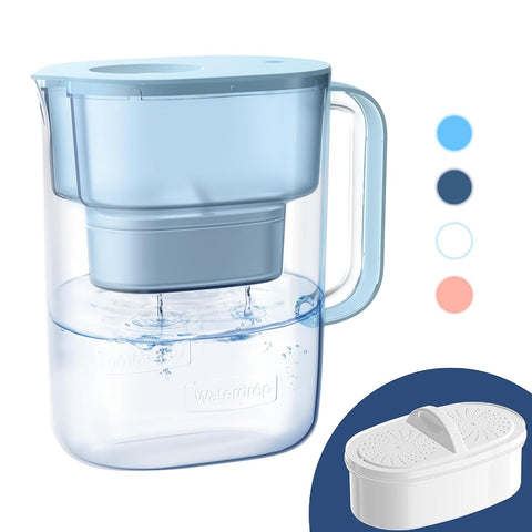 Waterdrop PT-07B Water Filter Pitcher, 10-Cup, NSF Certified, Blue