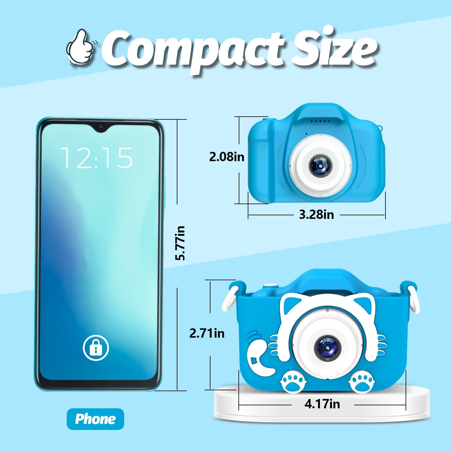 Goopow Kids Camera Toys for 3-8 Year Old Girls Boys,Children Digital Video Camcorder Camera with Cartoon Soft Cover, Best Chritmas Birthday Festival Gift for Kids