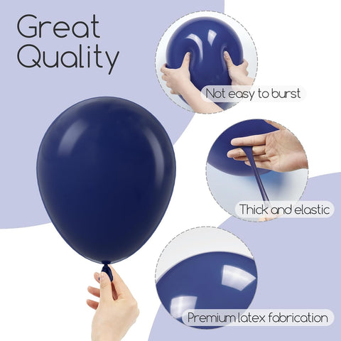 Awenztech 122pcs Navy Blue Latex Balloons in 18 12 10 5 inches