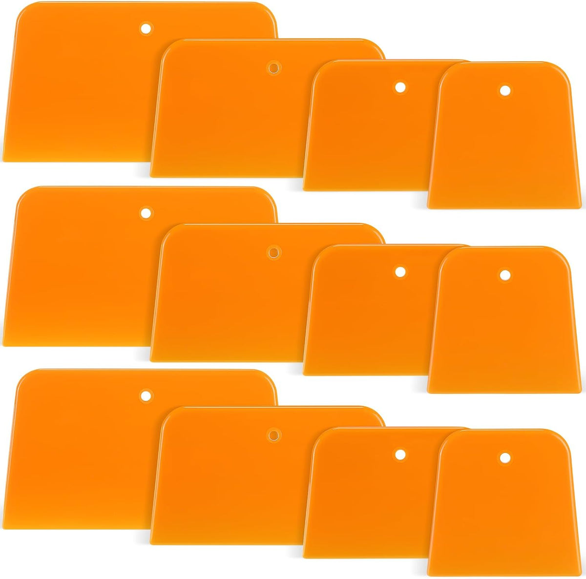 Frienda 12 Pcs Body Filler Spreaders Plastic Tools for Automotive Applying Putties Glazes Caulks and Paint (4 Sizes)