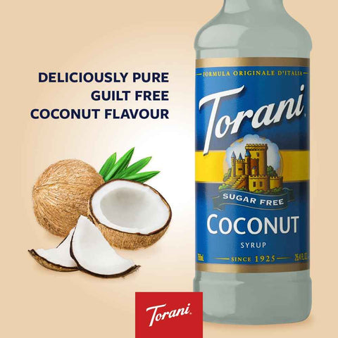 Torani Sugar Free Coconut Flavored Drink Syrup, 25.4 fl oz (Pack of 4)
