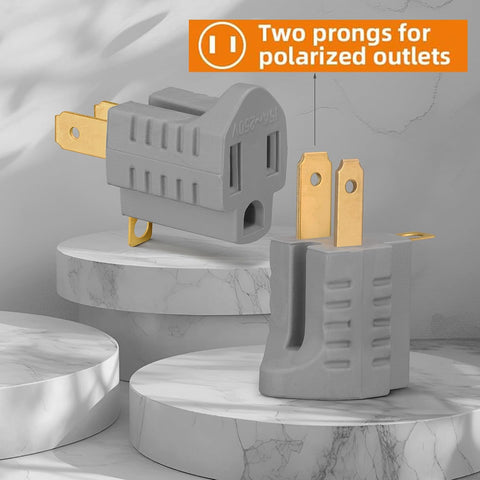 3 Prong to 2 Prong Adapter, Polarized Grounding Converter Adapter, 3Pack