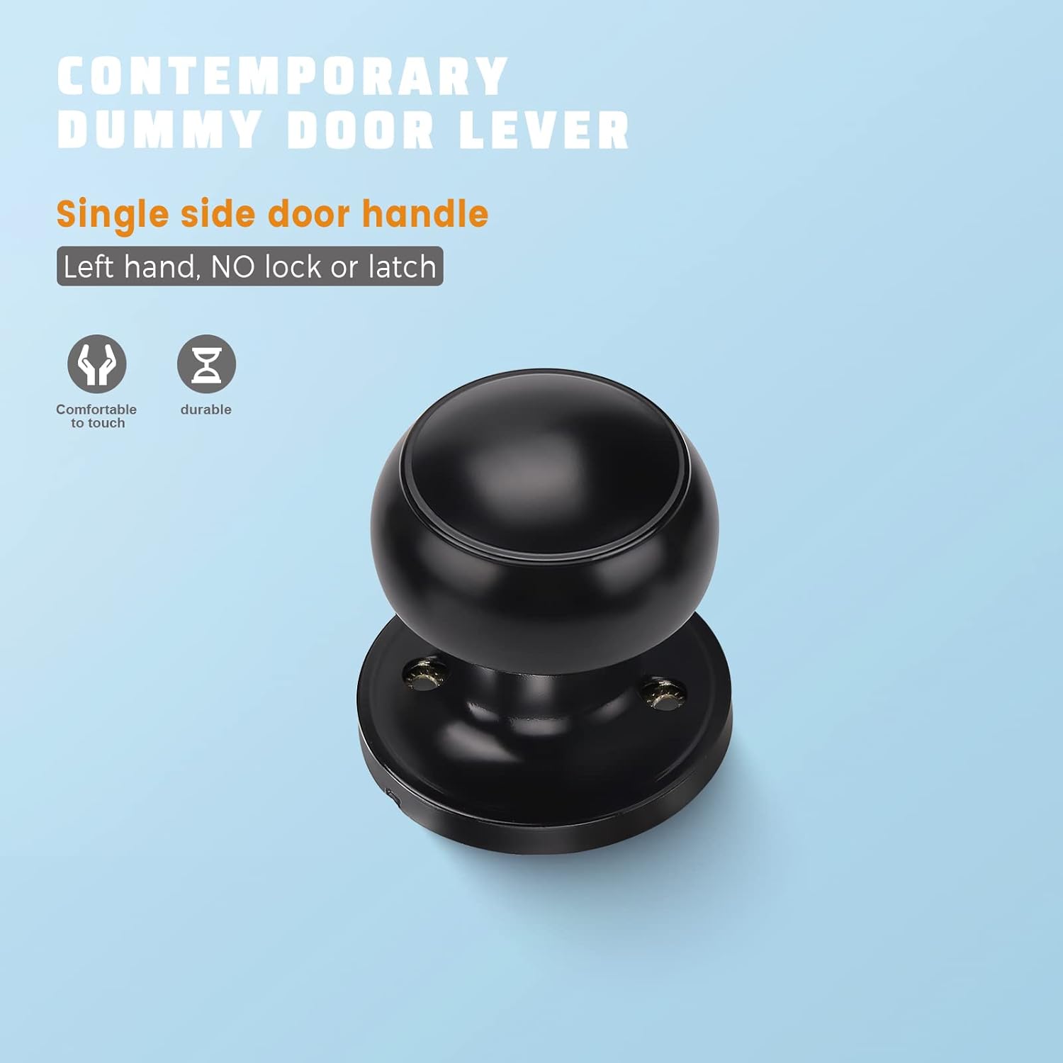 KNOBWELL 4 Pack Black Dummy Door Knob, Dummy Door Knobs for Closet/Hallway Doors, Individual Non-Turning Dummy Door Knob Single Side, Half-Dummy Round Door Knob, Matte Black Door Handle