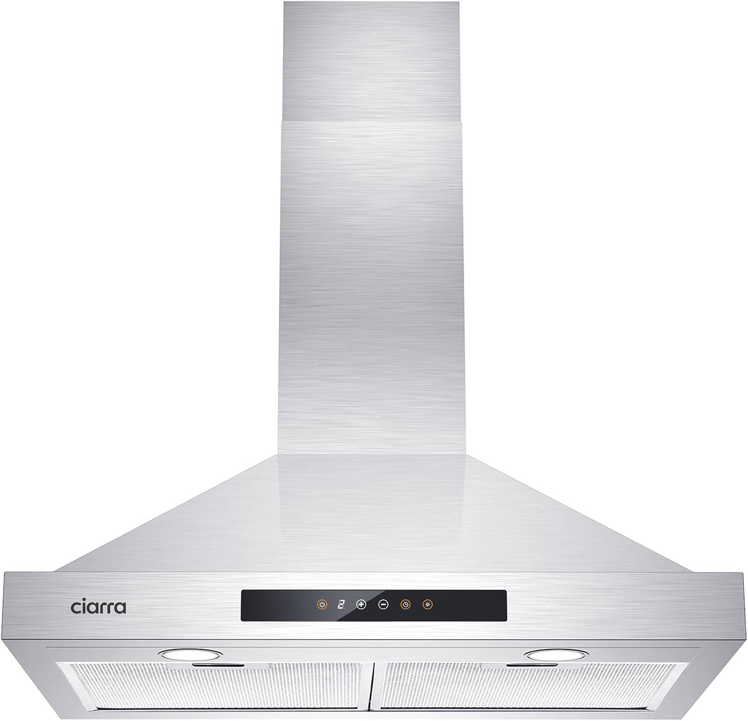 CIARRA Wall Mount Range Hood 30 inch 450 CFM Ducted Convertible Ductless Range Hood Vent in Stainless Steel CAS75308