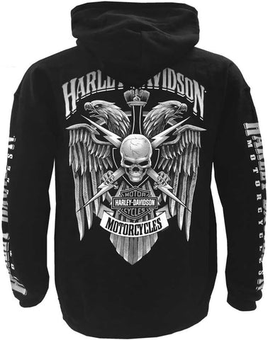 Harley-Davidson Men's Lightning Crest Pullover Hooded Sweatshirt