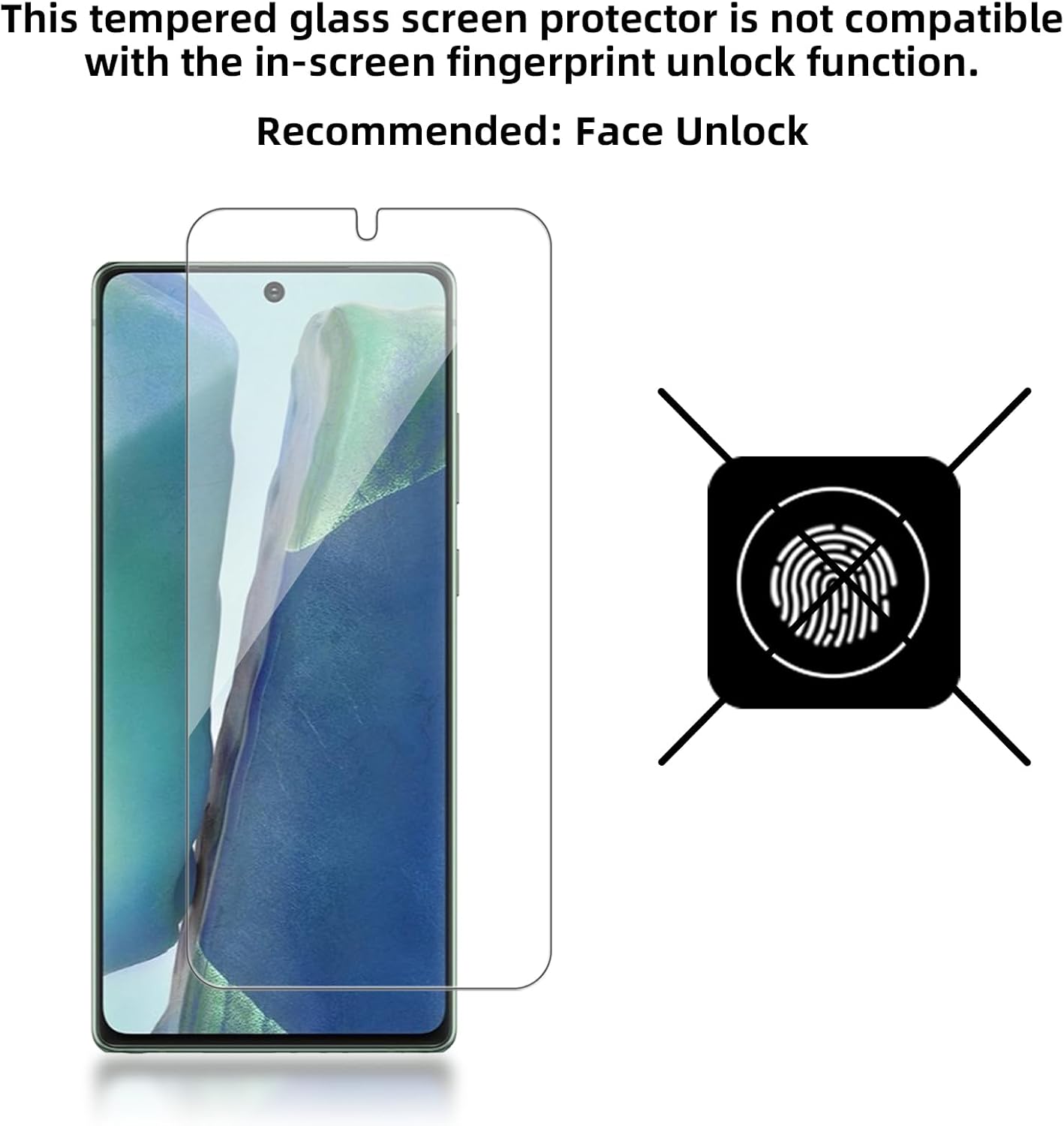 4 Pack Glass Screen Protector for Samsung Galaxy Note 20 5G