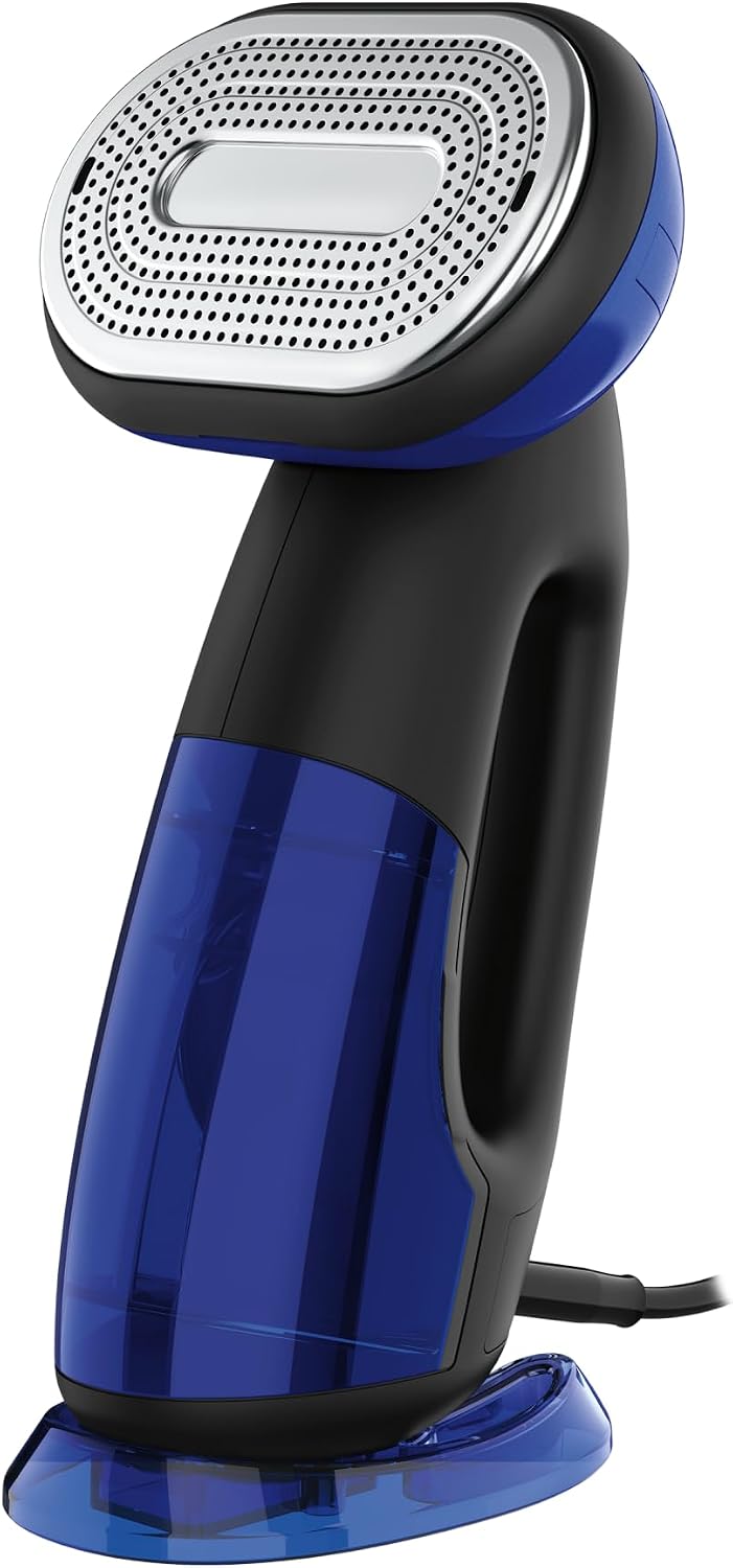 Conair 2-in-1 Handheld Steamer and Iron for Clothes, Turbo ExtremeSteam 1875W Garment Steamer and Clothing Iron,Black / Blue