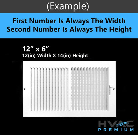 HVAC Premium 14'' x 10'' [Duct Opening] Flat Stamped Steel Return Air Grille - Sidewall and Ceiling - HVAC Vent Duct Cover - White [Outer Dimensions: 15.75''w X 11.75''h]