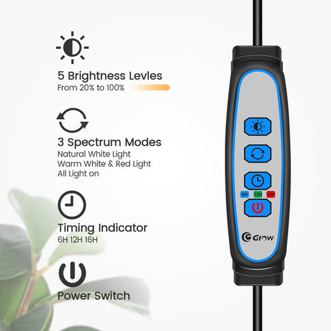 Garpsen Grow Lights for Indoor Plants, Full Spectrum with Stand, 80 LEDs