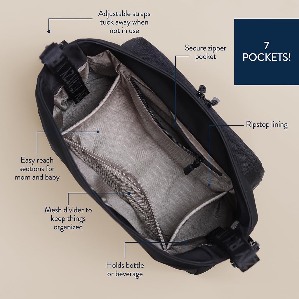 Itzy Ritzy Belong Cargo Caddy Stroller Organizer & Crossbody Bag (Black)