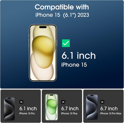 amFilm OneTouch for iPhone 15 Screen Protector 6.1'' Tempered Glass