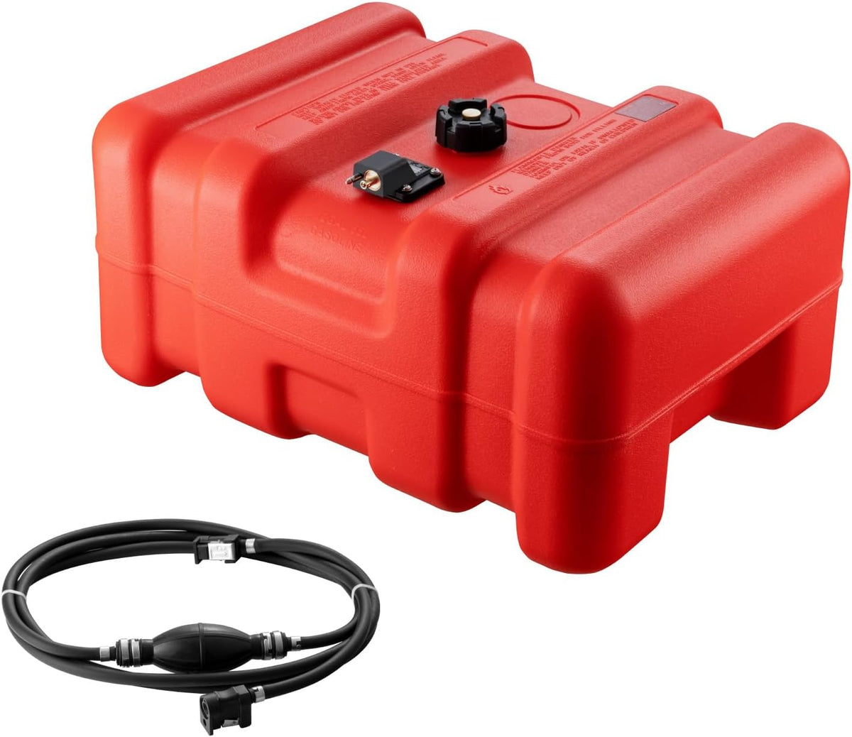 VEVOR Marine Tank, 14.53 Gallon/55L, Boat Tank with 9.8 ft Long Hose, Two-Way Vent Cap, High-Density Polyethylene, Leak-Proof, Visible Gauge, Easy to Carry, for Outboard Engine Fishing Boat Yacht
