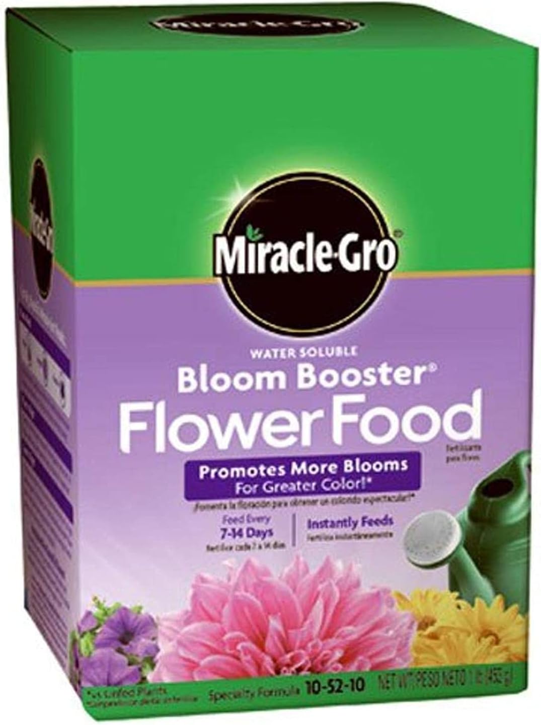Miracle-Gro 1-Pound 1360011 Water Soluble Bloom Booster Flower Food, 10-52-10, 1 Pack