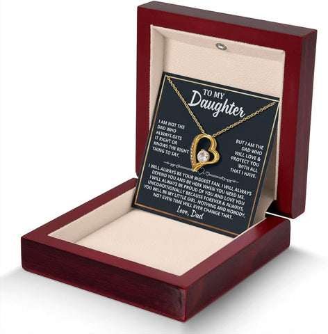 To My Daughter Necklace From Dad, Father To Daughter Gifts From Dad Necklace With Heartfelt Message & Elegant Gift Box