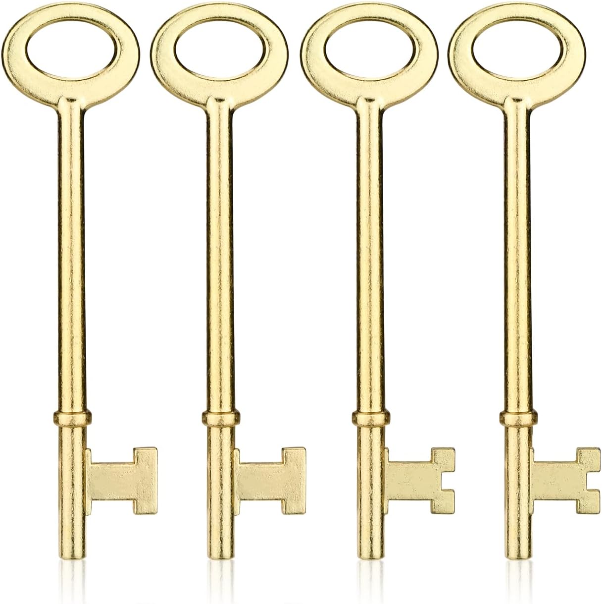 Mellbree Skeleton Key KY-32 KY-33 Brass Replacement for Old Doors 4-Pack