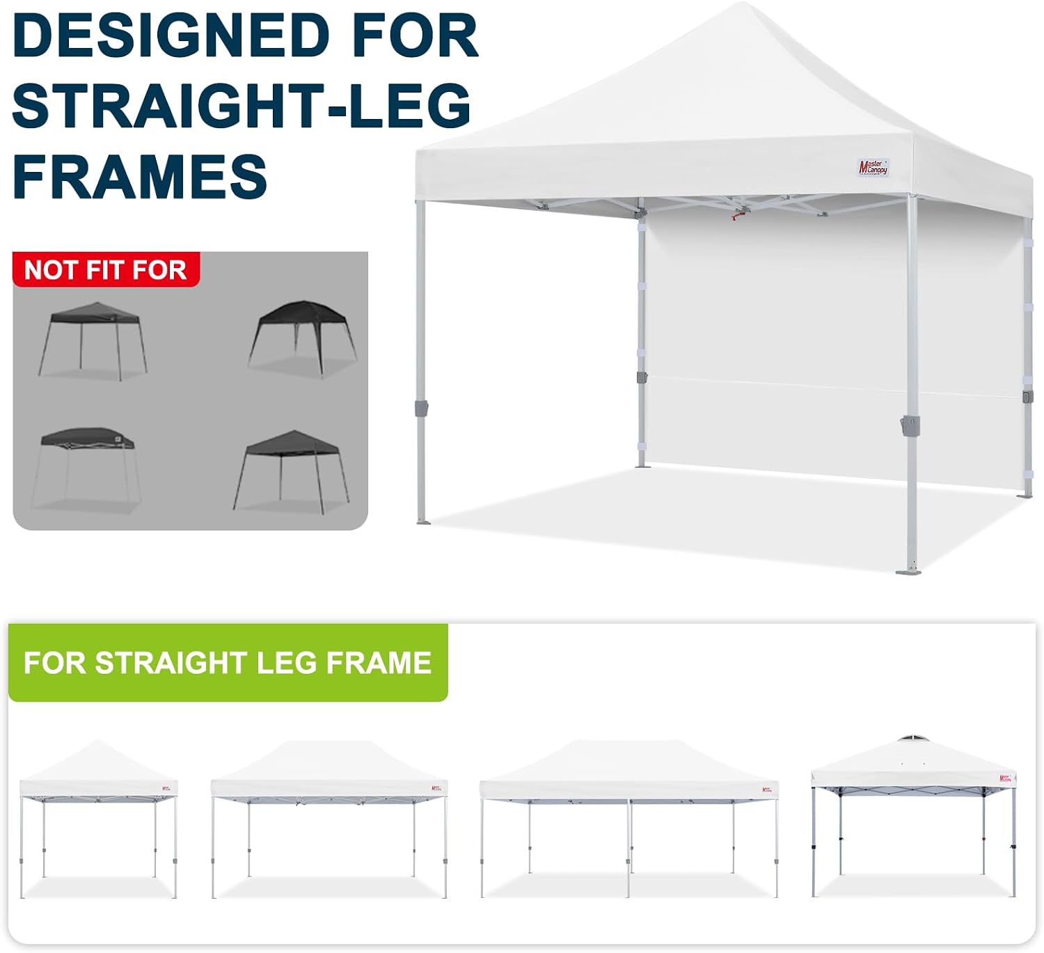 MASTERCANOPY 8x8 Pop Up Canopy Sidewall Only 1-Pack White