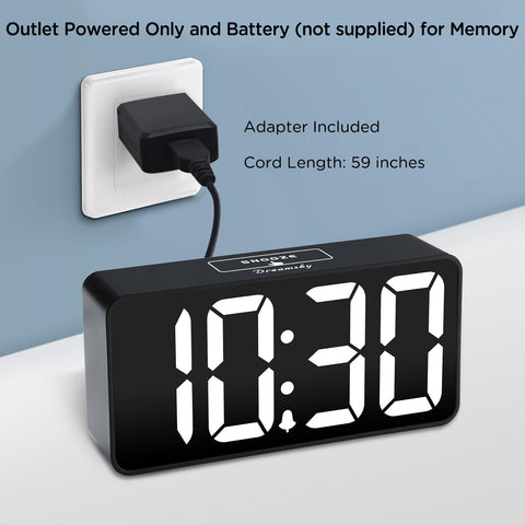 DreamSky Small Digital Alarm Clock for Bedroom, Large Big Numbers Display