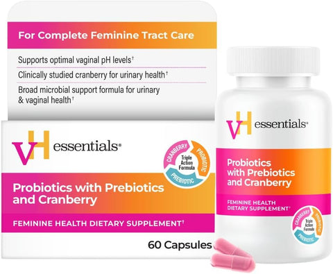 vH essentials Probiotics for Women with Prebiotics and Cranberry, 60 Ct