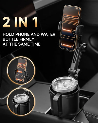 DYLEN Cup Holder Phone Holder for Car, 2 in 1 Cup Holder Phone Mount