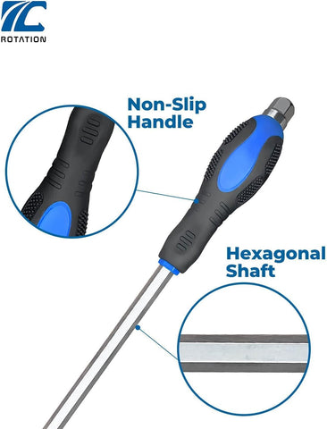 ROTATION 12pc Magnetic Screwdriver Set, with Go-Thru Steel Blades
